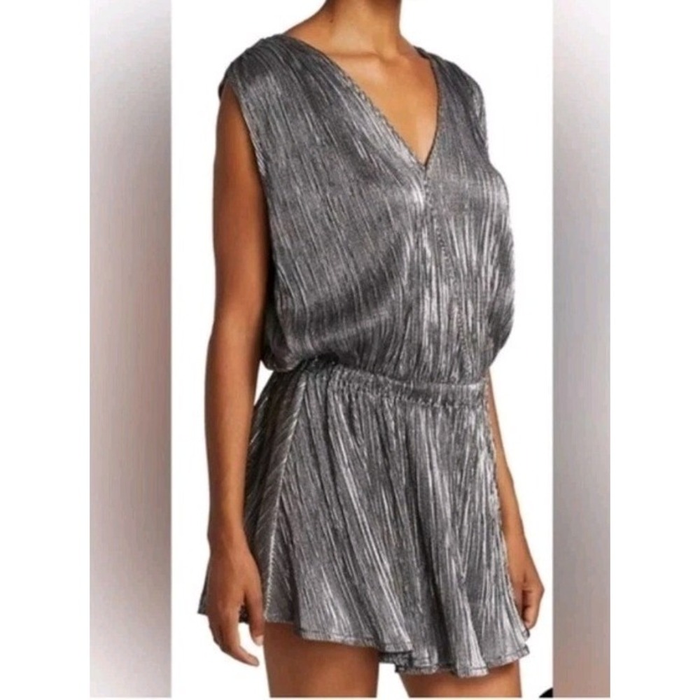 NEW! Ramy Brook 'Maya' Silver Shine Mini Dress $325